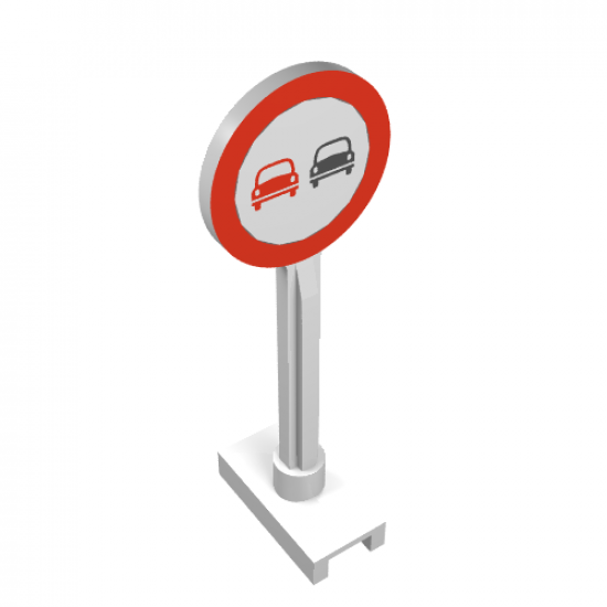Road Sign Round with No Overtaking Pattern