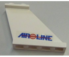 Tail 4 x 1 x 3 with Blue 'AIR LINE' and Red Globe and Line Pattern on Right Side (Sticker) - Sets 6597 / 10159