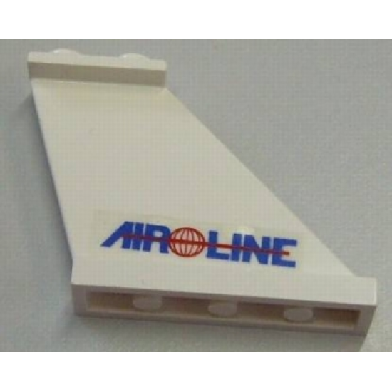 Tail 4 x 1 x 3 with Blue 'AIR LINE' and Red Globe and Line Pattern on Right Side (Sticker) - Sets 6597 / 10159