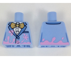 Torso Jacket with Gold Bow Tie and Bright Pink Splotches Pattern