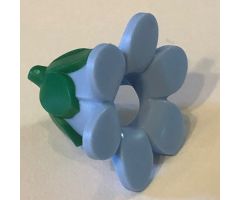 Minifigure, Headgear Head Cover, Costume Flower with Green Bud Pattern
