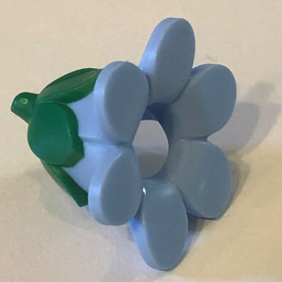 Minifigure, Headgear Head Cover, Costume Flower with Green Bud Pattern