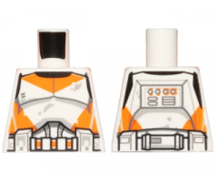 Torso SW Armor Clone Trooper with Orange Markings and Dirt Stains Pattern