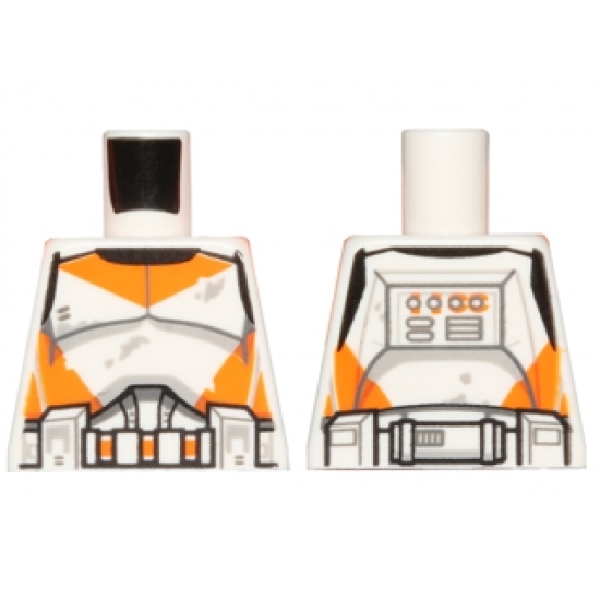 Torso SW Armor Clone Trooper with Orange Markings and Dirt Stains Pattern