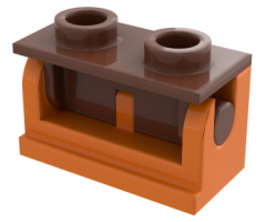 Hinge Brick 1 x 2 Base with Reddish Brown Hinge Brick 1 x 2 Top Plate (3937 / 3938)