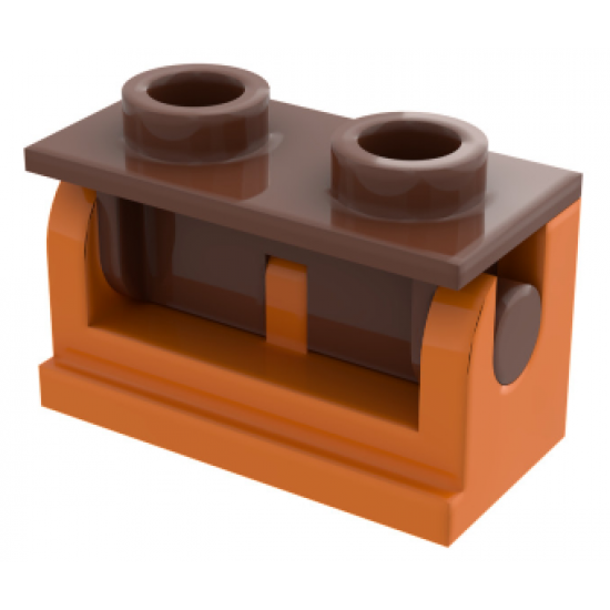 Hinge Brick 1 x 2 Base with Reddish Brown Hinge Brick 1 x 2 Top Plate (3937 / 3938)