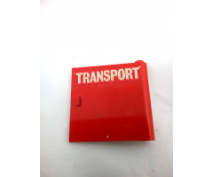 Door 1 x 5 x 4 Right with White 'TRANSPORT' on Red Background Pattern (Sticker) - Set 725-2