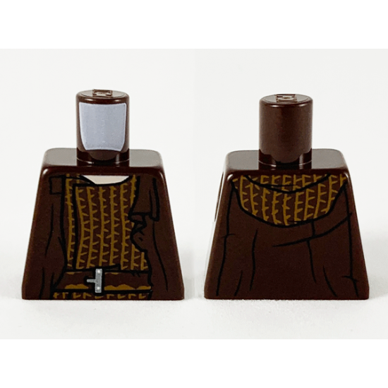 Torso Robe Over Tunic with Medium Nougat Stripes Pattern