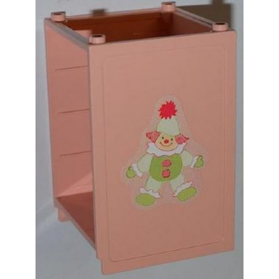 Scala Dresser without Top with Clown on Right Side and House on Left Side Pattern (Stickers) - Set 3241