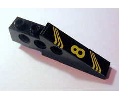 Technic Slope Long with Yellow '8' and Bent Stripes Pattern Model Right (Sticker) - Set 8425