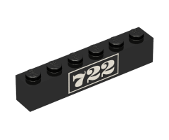 Brick 1 x 6 with Gold '722' Pattern