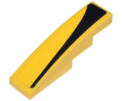 Slope, Curved 4 x 1 with Black Hood Contour Pattern Model Right (Sticker) - Sets 8159 / 8160