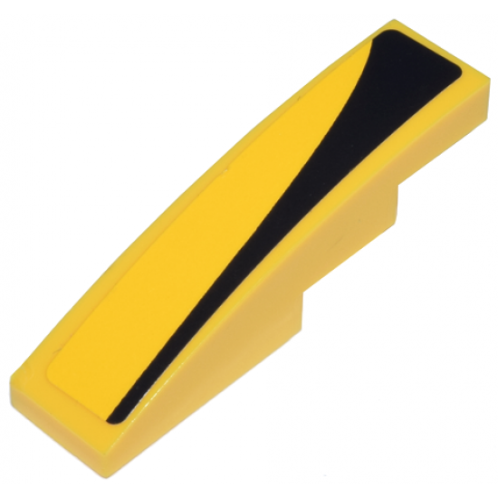 Slope, Curved 4 x 1 with Black Hood Contour Pattern Model Right (Sticker) - Sets 8159 / 8160