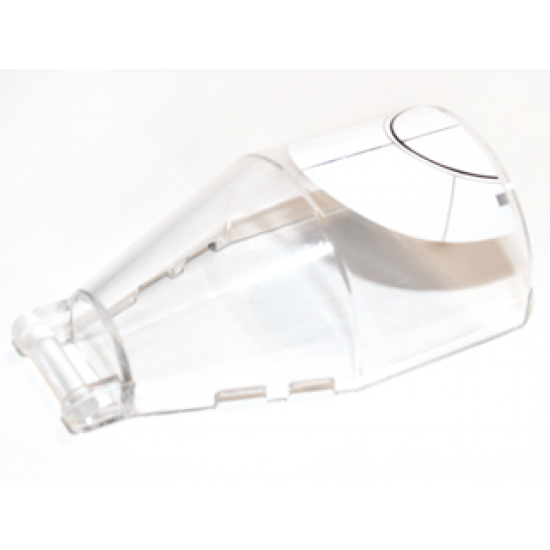 Windscreen 7 x 4 x 2 Round with Bar Handle with White Semicircle Pattern (Sticker) - Set 9526