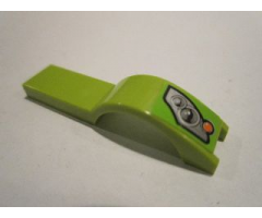 Vehicle, Mudguard 1 x 4 1/2 with Silver Headlights on Lime Background Pattern Model Left (Sticker) - Set 8663