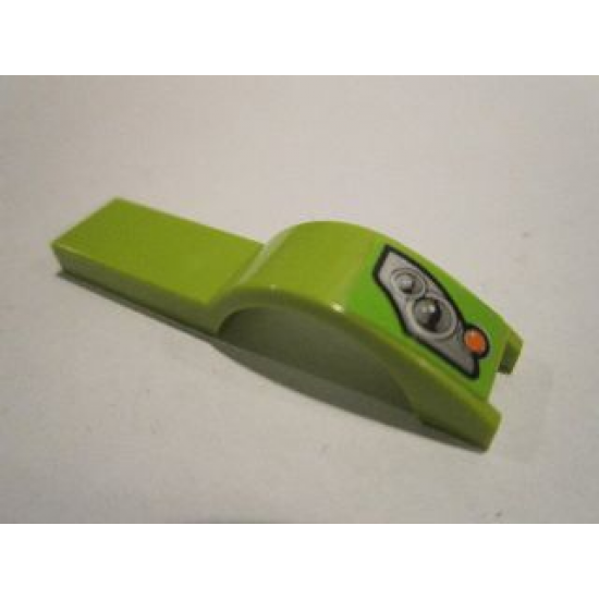 Vehicle, Mudguard 1 x 4 1/2 with Silver Headlights on Lime Background Pattern Model Left (Sticker) - Set 8663