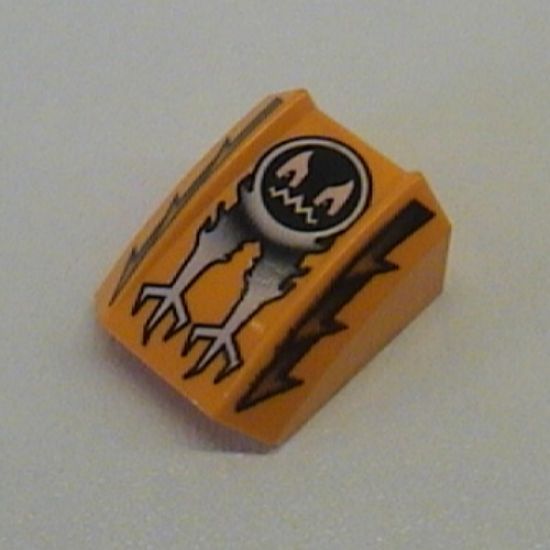Slope, Curved 2 x 2 Lip with Face and Claws Pattern (Ghost) - Set 4578