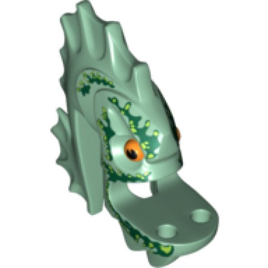 Minifigure, Head, Modified Barracuda Pattern