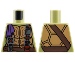 Torso Turtle Shell with Dark Brown Belt, Black Straps and Purple Bandana Pattern