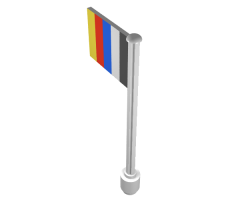 Flag on Flagpole, Straight with Stripes Pattern