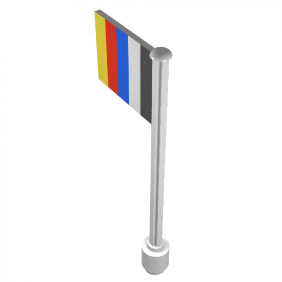 Flag on Flagpole, Straight with Stripes Pattern