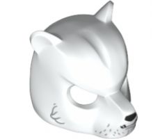 Minifigure, Headgear Mask Bear with Black Nose, Fangs and Gray Fur Pattern
