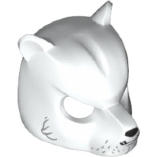 Minifigure, Headgear Mask Bear with Black Nose, Fangs and Gray Fur Pattern