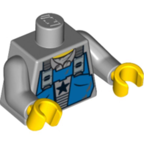 Torso Power Miners Blue Vest with Star over Shirt with Collar Pattern / Light Bluish Gray Arms / Yellow Hands