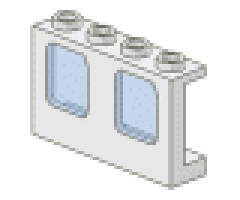 Window 1 x 4 x 2 Plane with Trans-Light Blue Glass