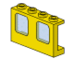Window 1 x 4 x 2 Plane with Trans-Light Blue Glass