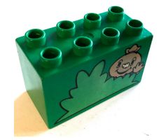 Duplo, Brick 2 x 4 x 2 with Bush and Spud the Scarecrow Pattern