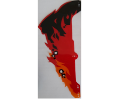 Plastic Hood Right with Black and Orange Patches and Fire Pattern