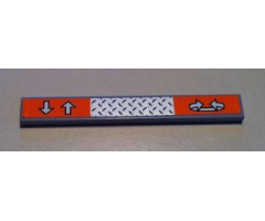 Tile 1 x 8 with Tread Plate and Arrows Pattern (Sticker) - Set 8292
