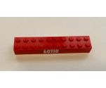 Brick 2 x 10 with White '60110' on Red Background Pattern on Both Sides (Stickers) - Set 60110