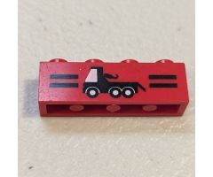Brick 1 x 4 with Black Stripes and Tow Truck Pattern