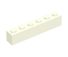 Brick 1 x 6 without Bottom Tubes with Cross Side Supports with Black 'TAXA' and Dots Bold Pattern