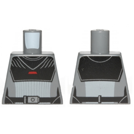 Torso SW Black Armor Plates with Silver and Red Stripes Pattern (Inquisitor)