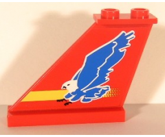 Tail 4 x 1 x 3 with Blue Eagle and Yellow Stripe Pattern on Both Sides (Stickers)