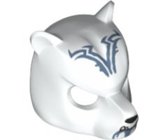 Minifigure, Headgear Mask Bear with Black Nose, Fangs, and Sand Blue Chin and Tribal Lines Pattern