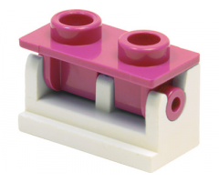 Hinge Brick 1 x 2 Base with Dark Pink Hinge Brick 1 x 2 Top Plate (3937 / 3938)