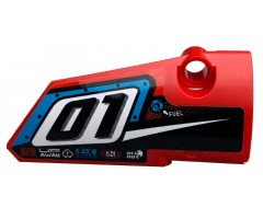 Technic, Panel Fairing # 4 Small Smooth Long, Side B with '01', Fuel Hole and White Stripe on Black Background Pattern (Sticker) - Set 42073