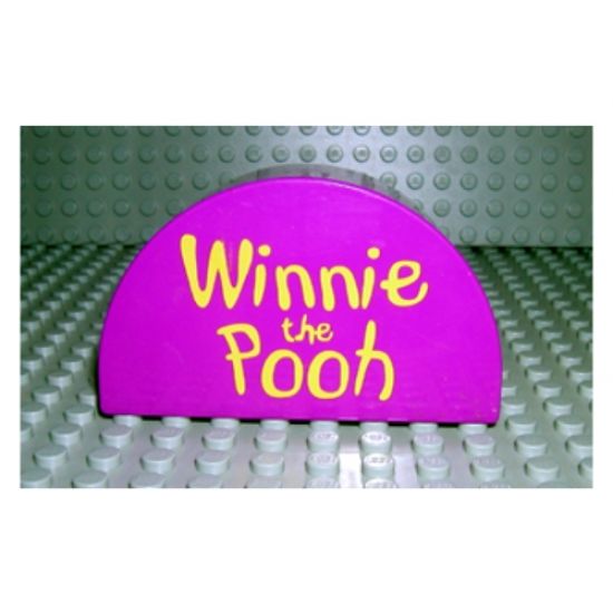 Duplo, Brick 2 x 4 x 2 Curved Top with 'Winnie the Pooh' Pattern / Tree with Apples Pattern (Reverse)