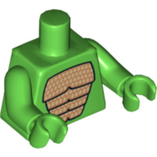Torso Scales Pattern (Lizard Costume) / Bright Green Arms / Bright Green Hands