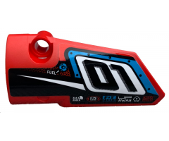 Technic, Panel Fairing # 3 Small Smooth Long, Side A with '01', Fuel Hole and White Stripe on Black Background Pattern (Sticker) - Set 42073