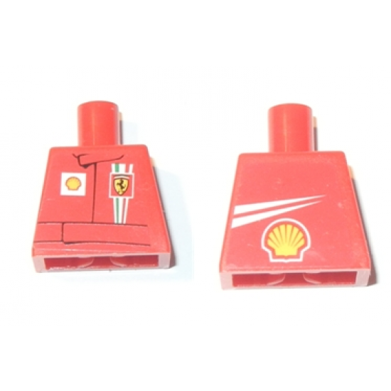 Torso Racers Ferrari front, White Streak and Shell Logo back (Stickers) without Driver Name Pattern