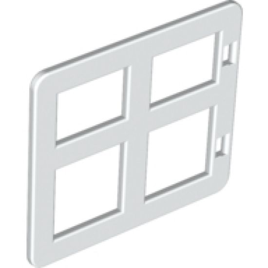 Duplo, Building Door / Window Pane 1 x 4 x 3 with Four Diffrent Sizes Panes Square Corners