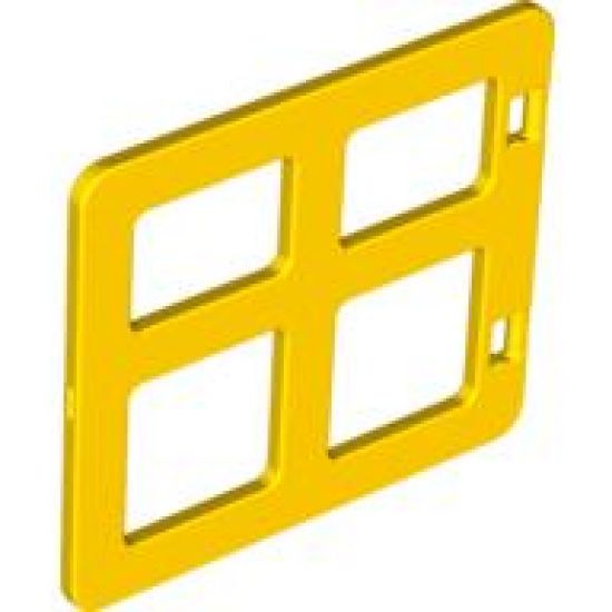 Duplo, Building Door / Window Pane 1 x 4 x 3 with Four Diffrent Sizes Panes Square Corners