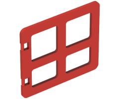 Duplo, Building Door / Window Pane 1 x 4 x 3 with Four Diffrent Sizes Panes Square Corners
