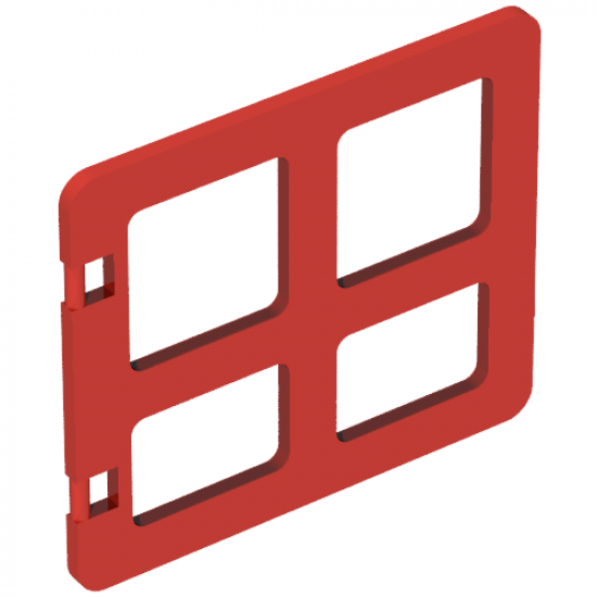 Duplo, Building Door / Window Pane 1 x 4 x 3 with Four Diffrent Sizes Panes Square Corners