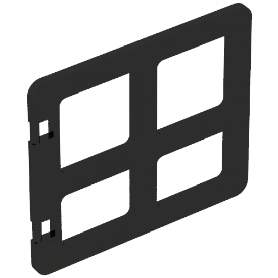 Duplo, Building Door / Window Pane 1 x 4 x 3 with Four Diffrent Sizes Panes Square Corners